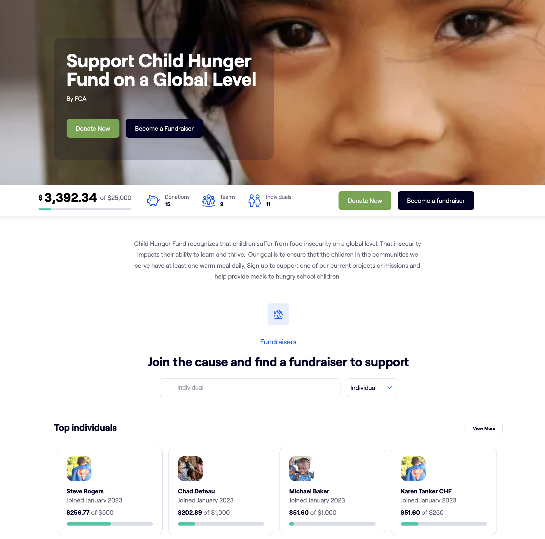 iD Product_P2P_Campaign Page_Child Hunger